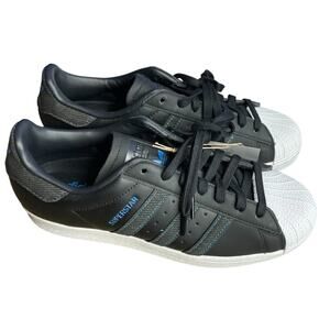 Adidas Superstar Denim Pack - Black Bright Blue sneakers size 8 New